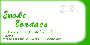 emoke bordacs business card